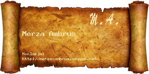 Merza Ambrus névjegykártya